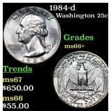 1984-d Washington Quarter 25c Grades GEM++ Unc
