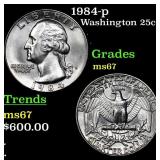 1984-p Washington Quarter 25c Grades GEM++ Unc