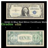 1935G $1 Blue Seal Silver Certificate Grades vf++
