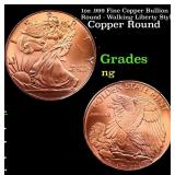 1oz .999 Fine Copper Bullion Round - Walking Liber