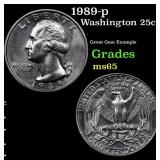 1989-p Washington Quarter 25c Grades GEM Unc