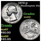 1976-p Washington Quarter 25c Grades GEM++ Unc