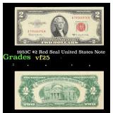 1953C $2 Red Seal United States Note Grades vf+