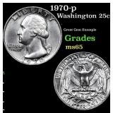 1970-p Washington Quarter 25c Grades GEM Unc