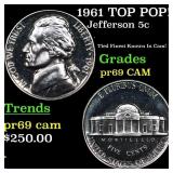 Proof 1961 Jefferson Nickel TOP POP! 5c Graded pr6