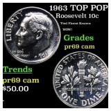 Proof 1963 Roosevelt Dime TOP POP! 10c Graded pr69