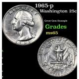 1965-p Washington Quarter 25c Grades GEM Unc