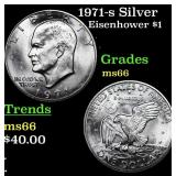 1971-s Silver Eisenhower Dollar 1 Grades GEM+ Unc