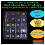 20 Great Coins of the World, hand selected, many t