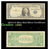1957A $1 Blue Seal Silver Certificate Grades vf+