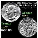 1986-d Washington Quarter Near Top Pop! 25c Graded