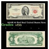1953B $2 Red Seal United States Note Grades vf++