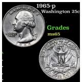 1965-p Washington Quarter 25c Grades GEM Unc
