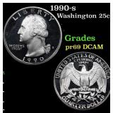 Proof 1990-s Washington Quarter 25c Grades GEM++ P