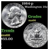 1984-p Washington Quarter 25c Grades GEM+ Unc