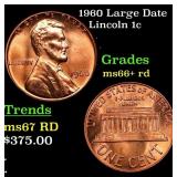 1960 Large Date Lincoln Cent 1c Grades GEM++ RD