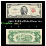 1953 $2 Red Seal United States Note Grades Select