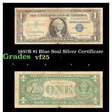 1957B $1 Blue Seal Silver Certificate Grades vf+