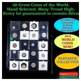 20 Great Coins of the World, hand selected, many t