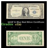 1935F $1 Blue Seal Silver Certificate Grades vf++