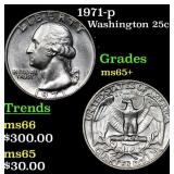 1971-p Washington Quarter 25c Grades GEM+ Unc