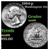 1984-p Washington Quarter 25c Grades GEM+ Unc