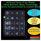 20 Great Coins of the World, hand selected, many t