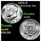 1974-d Kennedy Half Dollar 50c Grades GEM+ Unc