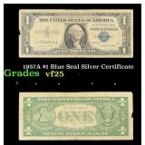 1957A $1 Blue Seal Silver Certificate Grades vf+
