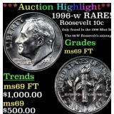 ***Auction Highlight*** 1996-w Roosevelt Dime RARE