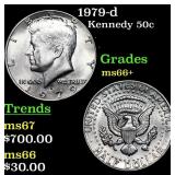 1979-d Kennedy Half Dollar 50c Grades GEM++ Unc
