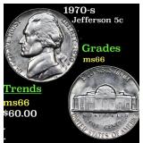 1970-s Jefferson Nickel 5c Grades GEM+ Unc