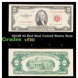 1953B $2 Red Seal United States Note Grades vf++