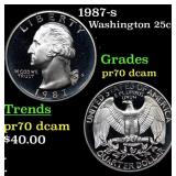 Proof 1987-s Washington Quarter 25c Grades GEM++ P