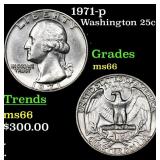 1971-p Washington Quarter 25c Grades GEM+ Unc