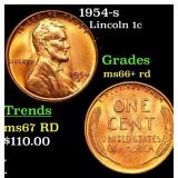 1954-s Lincoln Cent 1c Grades GEM++ RD
