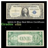 1935A $1 Blue Seal Silver Certificate Grades vf+
