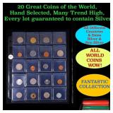 20 Great Coins of the World, hand selected, many t