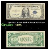 1935D $1 Blue Seal Silver Certificate Grades vf+