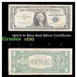 1957A $1 Blue Seal Silver Certificate vf++