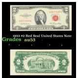 1953 $2 Red Seal United States Note Grades Select