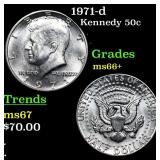 1971-d Kennedy Half Dollar 50c Grades GEM++ Unc