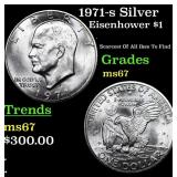 1971-s Silver Eisenhower Dollar 1 Graded ms67 BY S