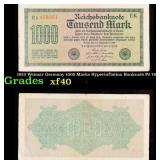 1922 Weimar Germany 1000 Marks Hyperinflation Bank