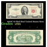1953C $2 Red Seal United States Note Grades vf++