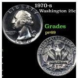 Proof 1970-s Washington Quarter 25c Grades GEM++ P