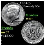 1984-p Kennedy Half Dollar 50c Grades GEM++ Unc