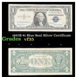1957B $1 Blue Seal Silver Certificate Grades vf++