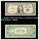 1935G $1 Blue Seal Silver Certificate Grades vf++