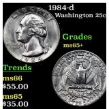 1984-d Washington Quarter 25c Grades GEM+ Unc
